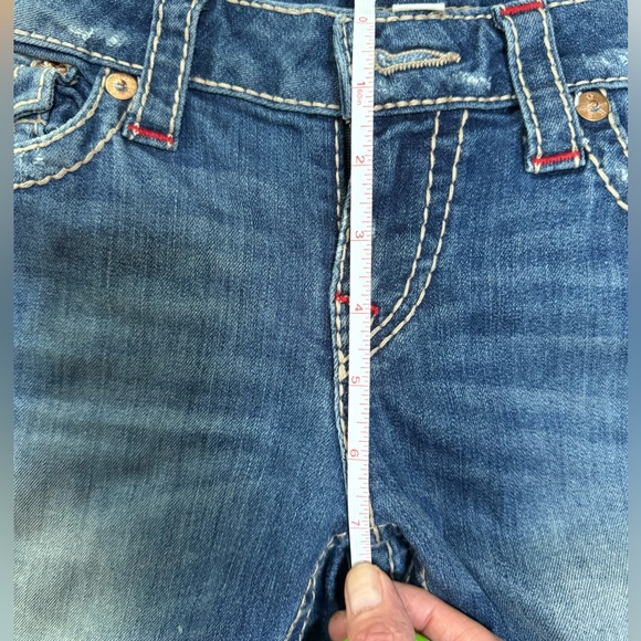 True Religion Low Rise Bootcut Jean w flaps W28 blue - Picture 11 of 12